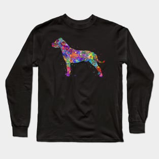 Dogo argentino dog watercolor Long Sleeve T-Shirt